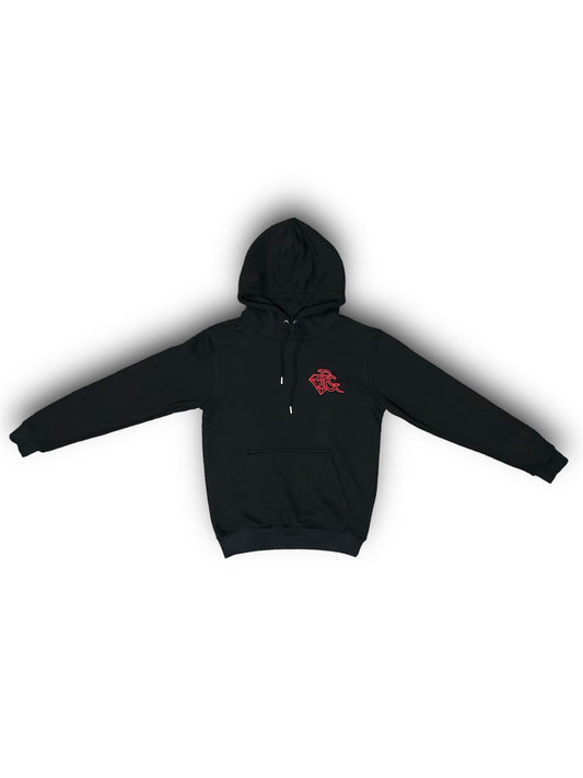 Sweat à capuche RG brodé rouge-Black Édition